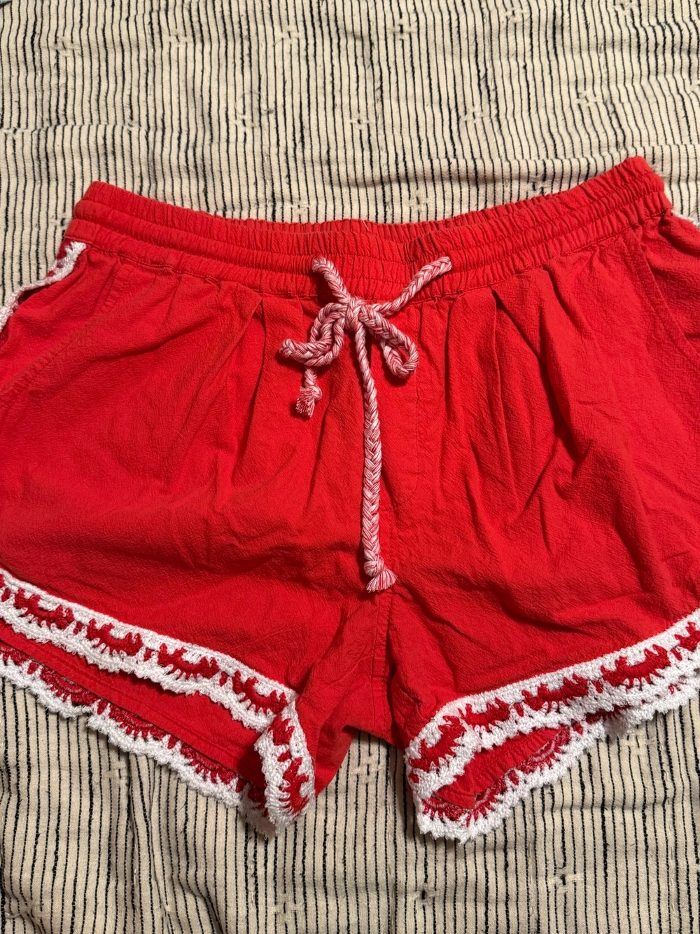 Free People Coastal Cruise Pull On Shorts in Red
